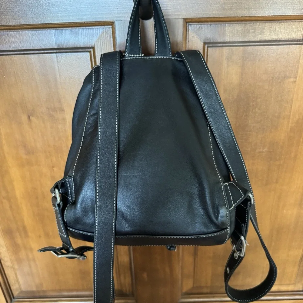 Coach 9569 Legacy Soft Black Leather Drawstring Flap Backpack Purse - Vintage